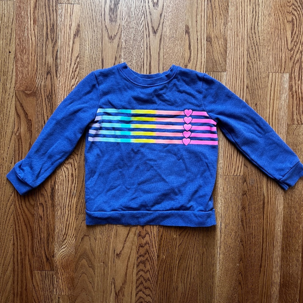 Cat & Jack Sweatshirt with Screen Printed Hearts, Girls Size 6/6X